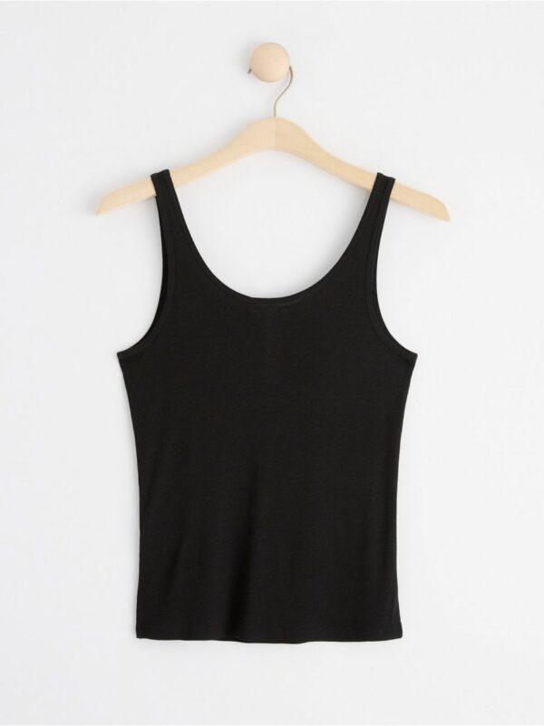 Ribbed tank top with button placket - 8543707-80