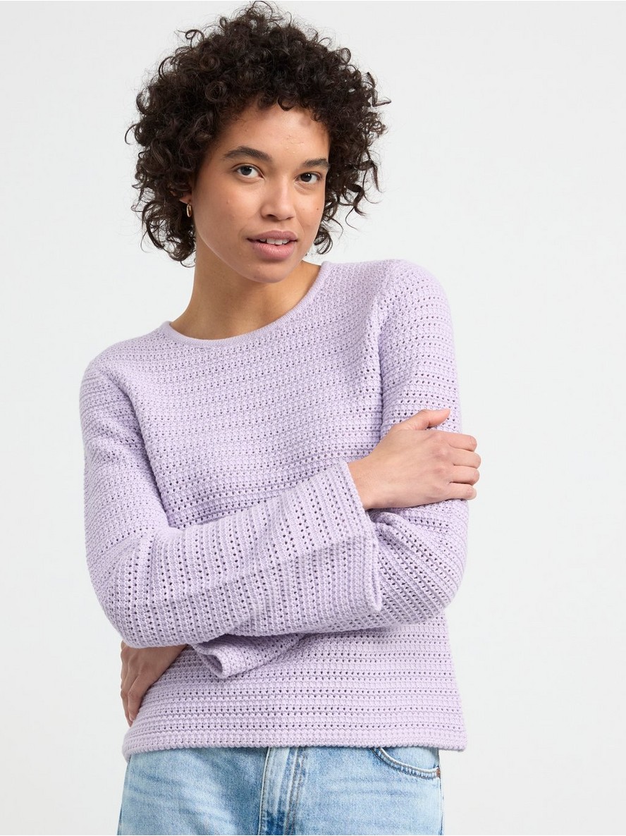 Long sleeve hole knit jumper - 8546124-4813