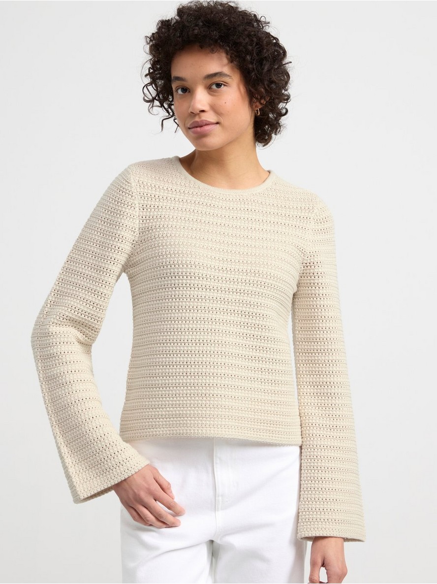 Long sleeve hole knit jumper - 8546124-9609