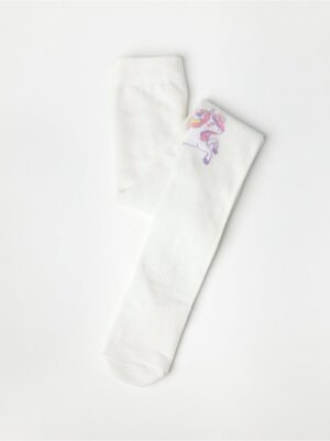 Fine knit tights with unicorns - 8549284-325