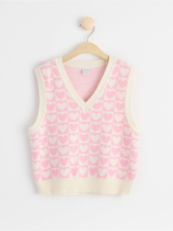 Knitted vest with hearts - 8550924-3657