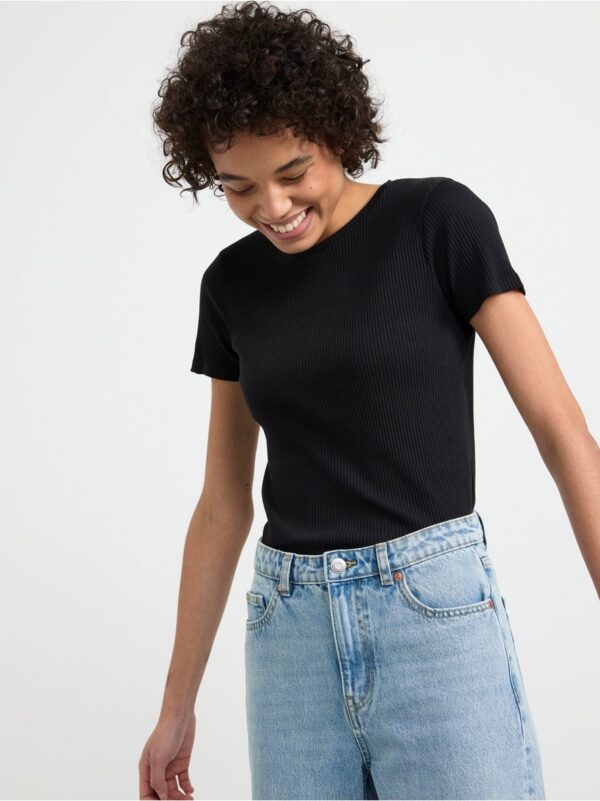 Ribbed short sleeve top - 8555247-80