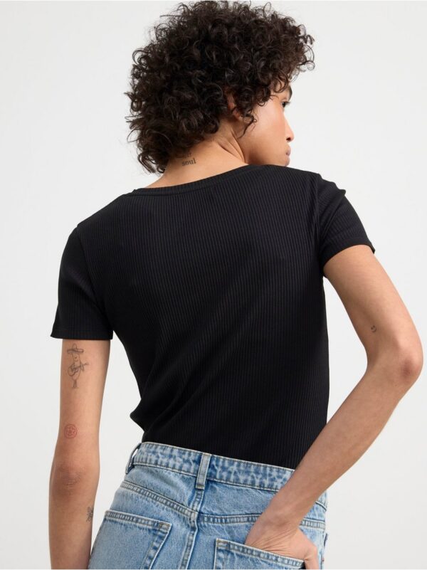 Ribbed short sleeve top - 8555247-80