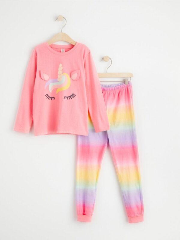 Pyjama set with long sleeve top and trousers - 8558045-1031