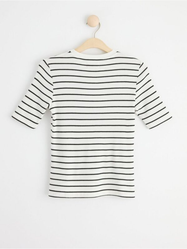 Ribbed short sleeved top with stripes - 8571649-300