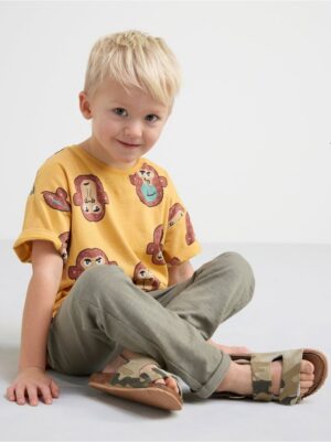 Short sleeve top with monkeys - 8576914-8985