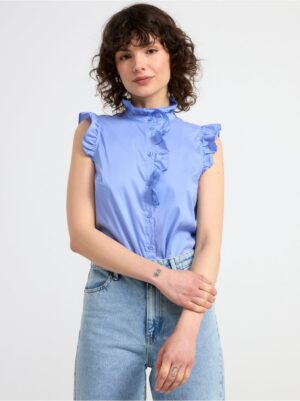 Sleeveless blouse with frills - 8393814-7713