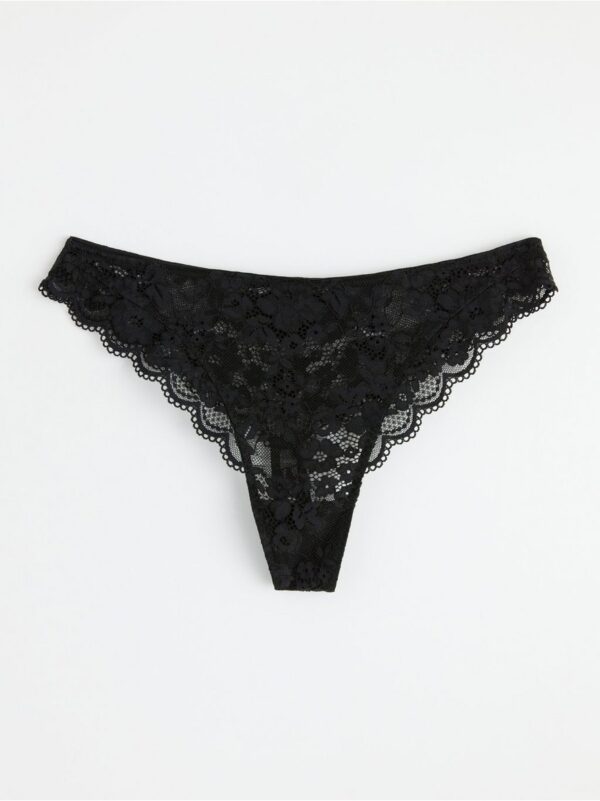 Thong regular waist with lace - 8463606-80