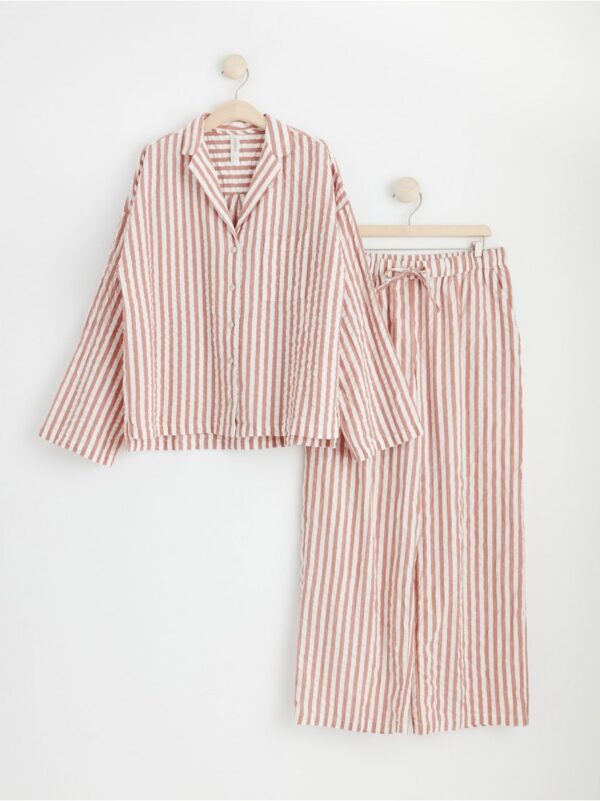 Striped seersucker pyjama set - 8487266-2471