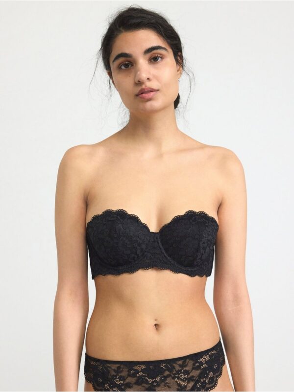 Björk strapless balconette bra with lace - 8514336-80