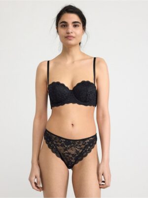 Björk strapless balconette bra with lace - 8514336-80