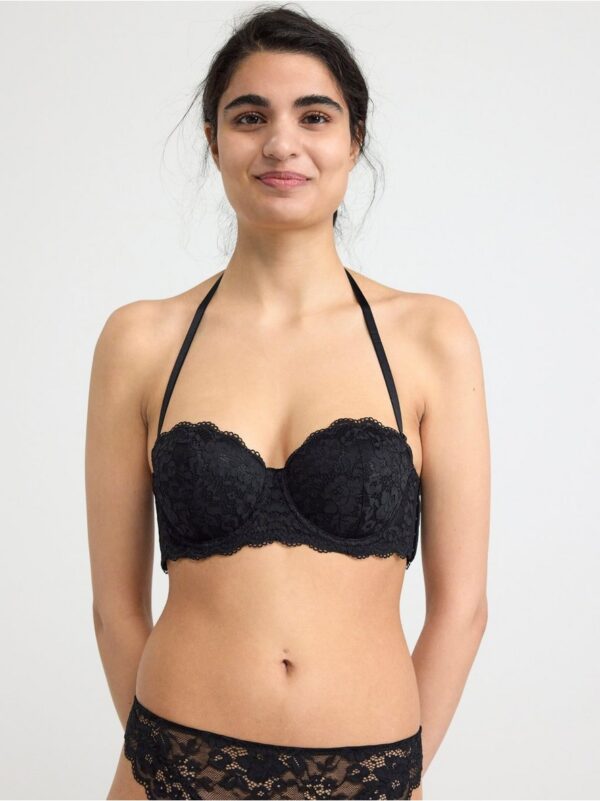 Björk strapless balconette bra with lace - 8514336-80