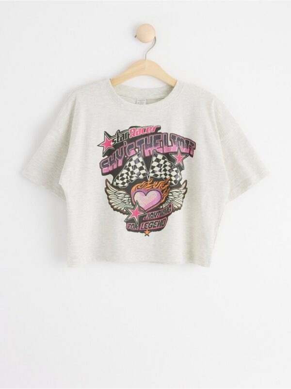 Cropped t-shirt with print - 8527360-8714