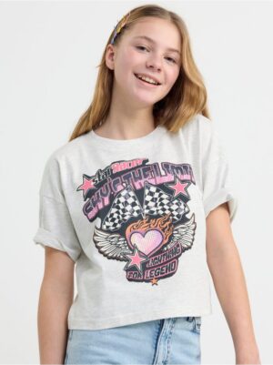 Cropped t-shirt with print - 8527360-8714