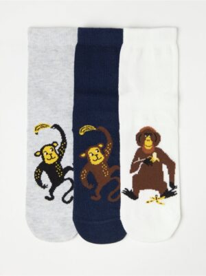 3-pack antislip socks with monkeys - 8538718-325