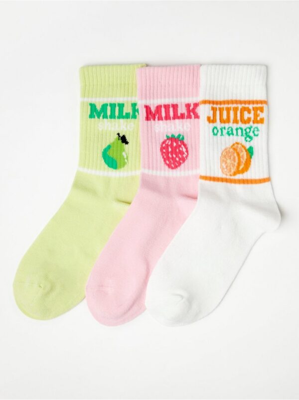 3-pack socks with fruits - 8539142-8779