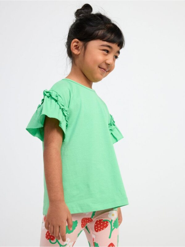 Short sleeve top with frills - 8540055-1209