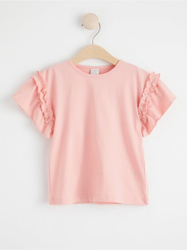 Short sleeve top with frills - 8540055-7723