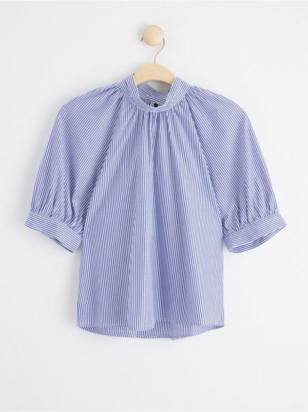 Puff sleeve blouse with stripes - 8540400-6838