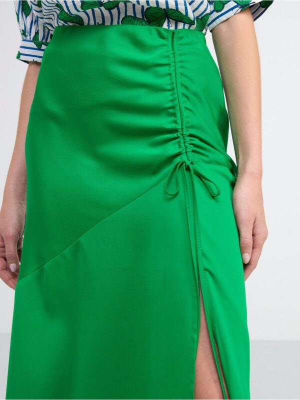 Satin skirt with tie detail - 8542657-7856