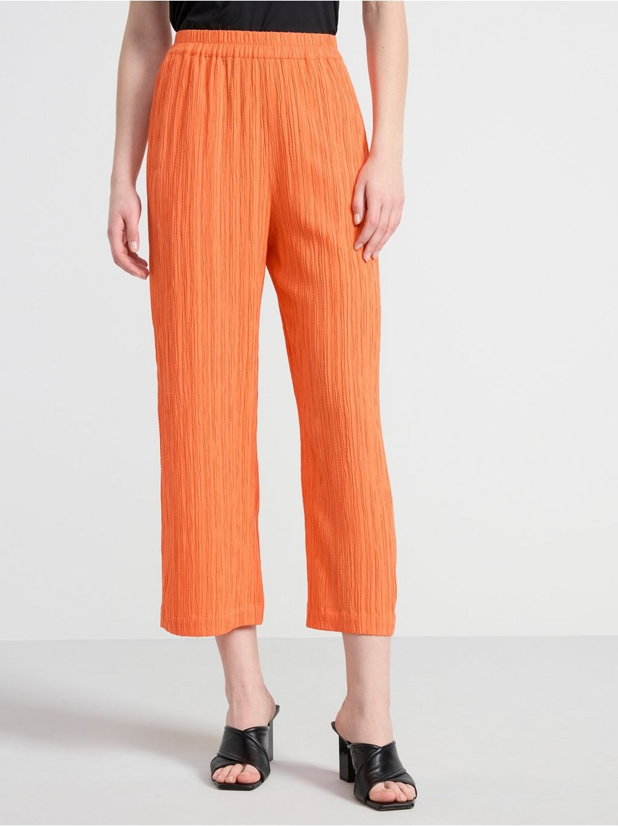 Pantalone – BELLA Straight cropped textured trousers