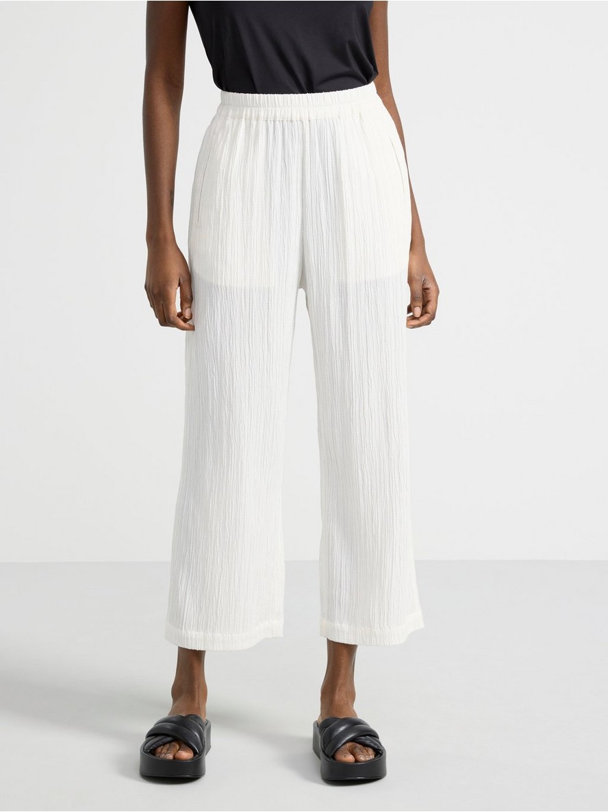 Pantalone – BELLA Straight cropped textured trousers