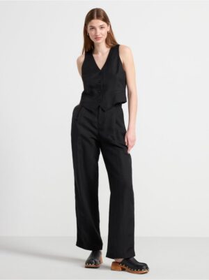 Wide linen blend trousers - 8543233-80