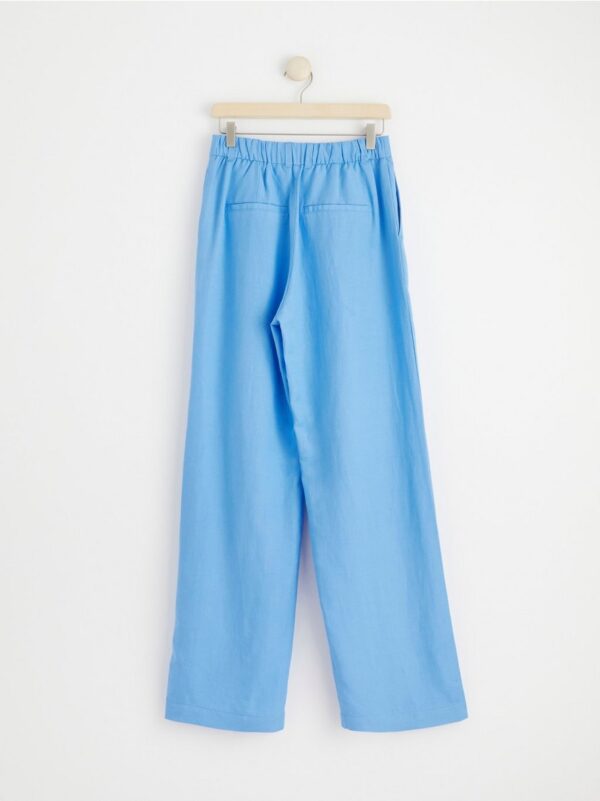Wide linen blend trousers - 8543233-8861