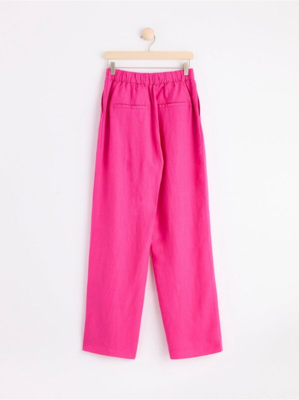Wide linen blend trousers - 8543233-9619