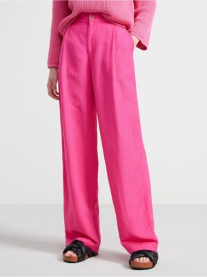 Wide linen blend trousers - 8543233-9619