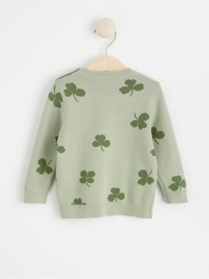 Knitted jumper with clovers - 8545155-3905