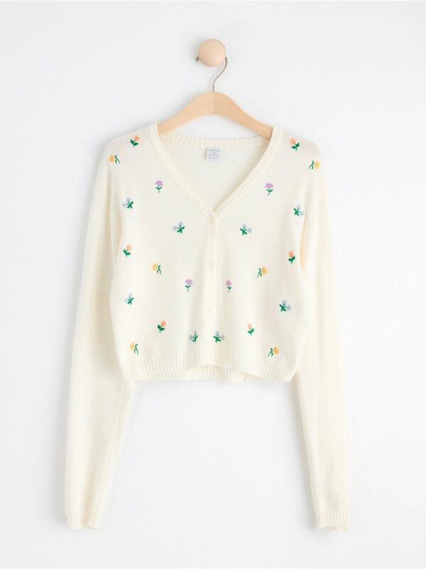 Cardigan with flower embroidery - 8551903-300