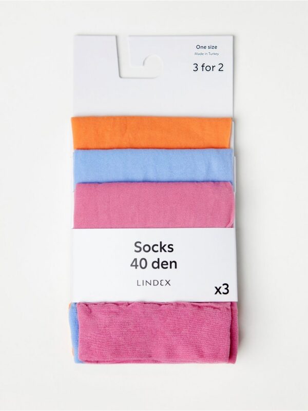 3-pack semi shine 40 denier socks - 8553919-9862