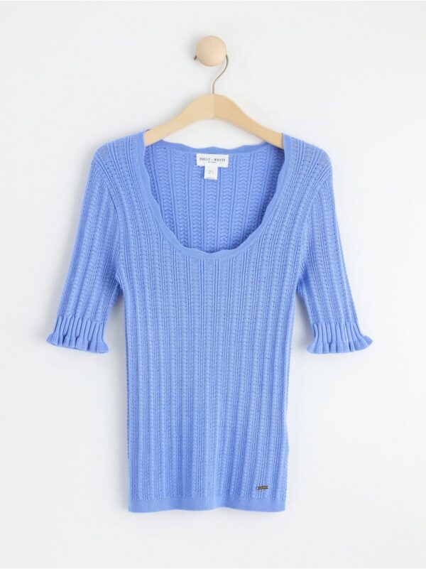 Short sleeve knitted top - 8554115-7713