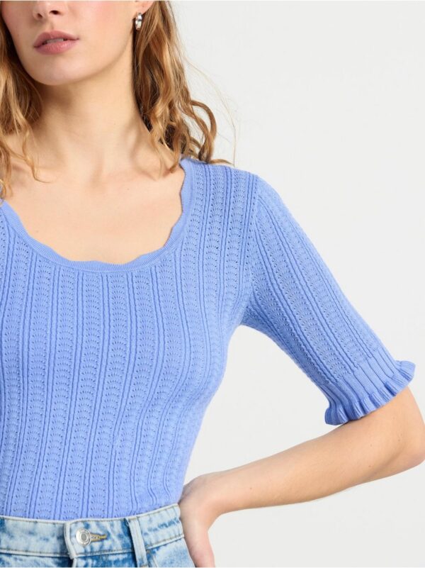 Short sleeve knitted top - 8554115-7713