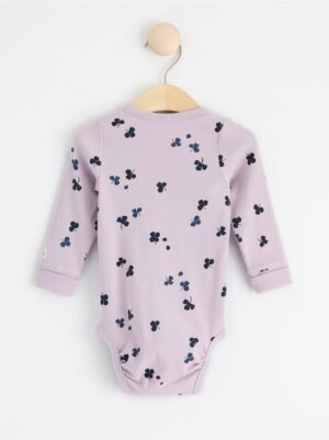 Ribbed wrap bodysuit with clovers - 8555228-6375
