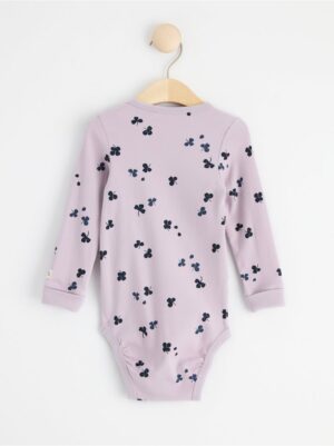 Ribbed long sleeve bodysuit with clovers - 8555229-6375