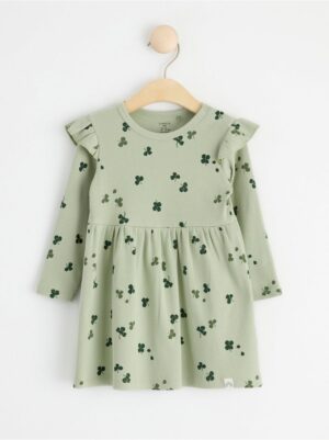 Long sleeve ribbed dress with clovers - 8555231-3905