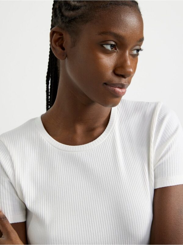 Ribbed short sleeve top - 8555247-300