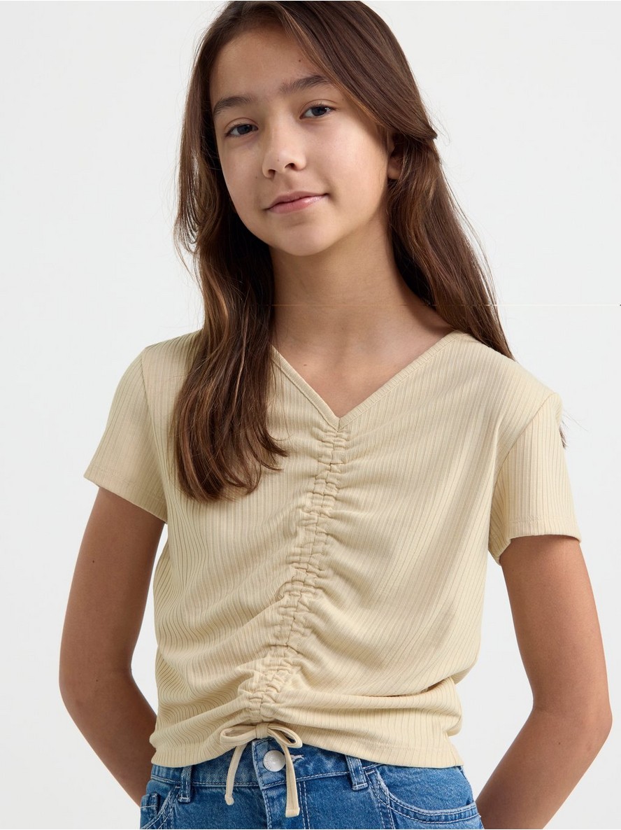 Majica – Ribbed top with gatherings to front
