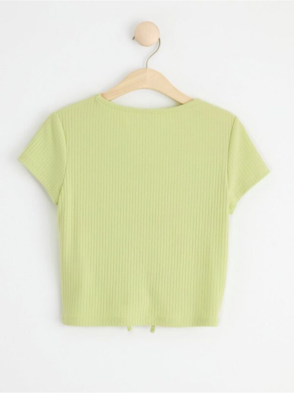 Ribbed top with gatherings to front - 8558545-8779