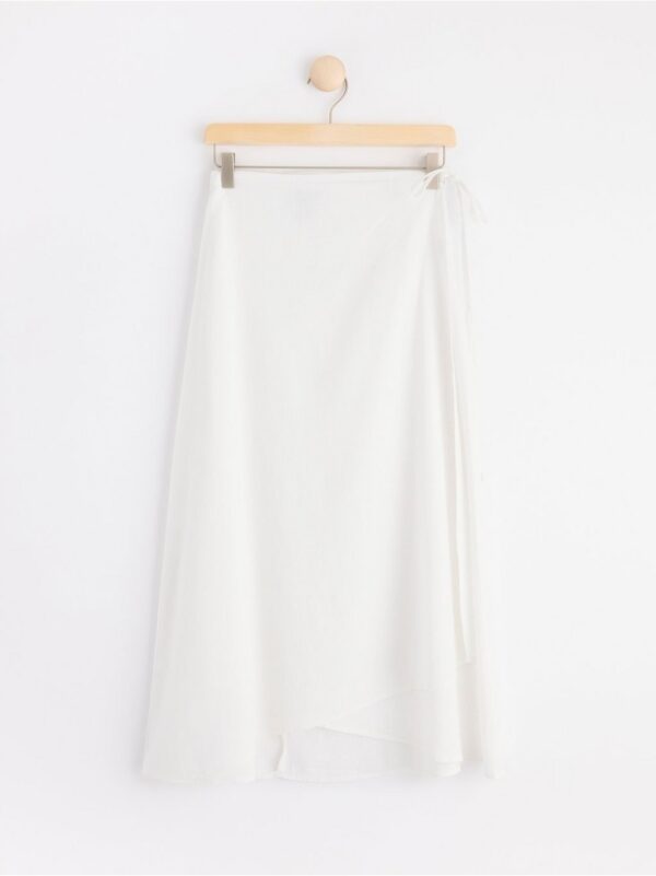 Linen blend wrap skirt - 8563630-70