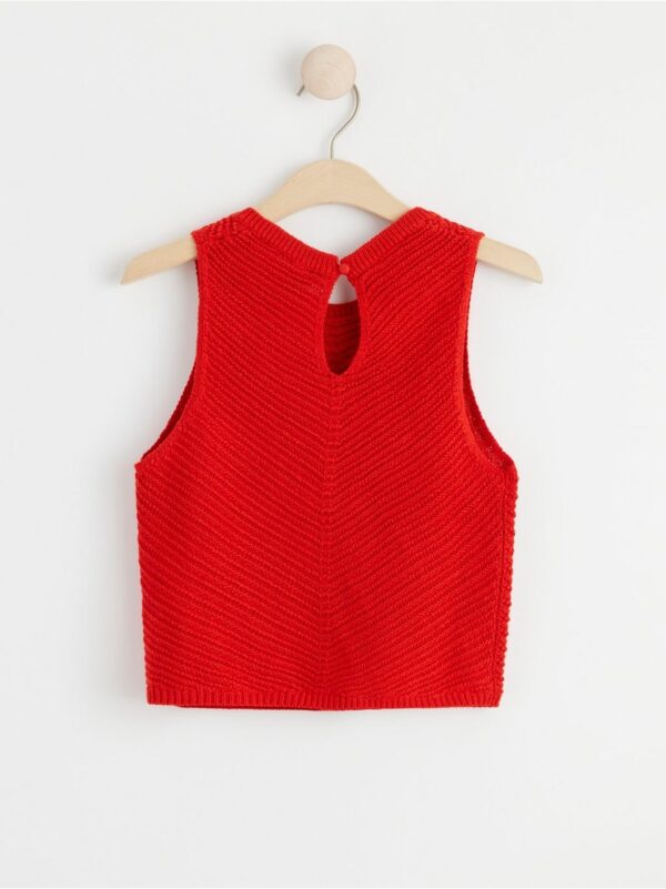 Sleeveless knitted linen blend top - 8574193-6787