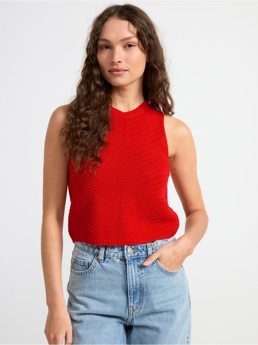 Majica – Sleeveless knitted linen blend top