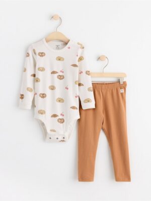 Set with long sleeve bodysuit and leggings - 8577137-325