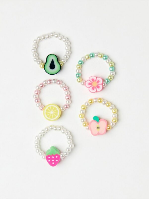 5-pack rings with fruit motifs - 8593545-70