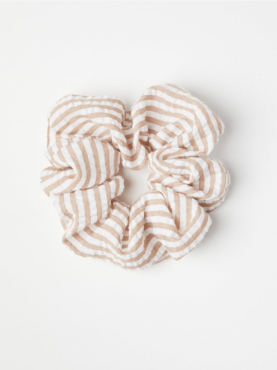 Gumica za kosu – Striped seersucker scrunchie