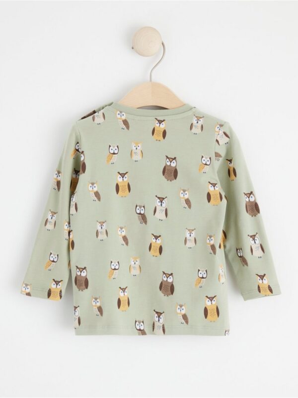Long sleeve top with owls - 8607996-3905