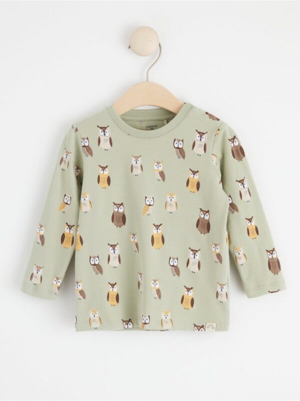 Long sleeve top with owls - 8607996-3905