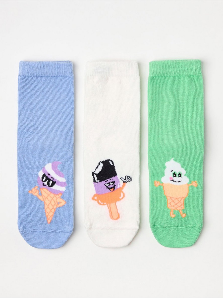 Carape – 3-pack socks with antislip and ice creams